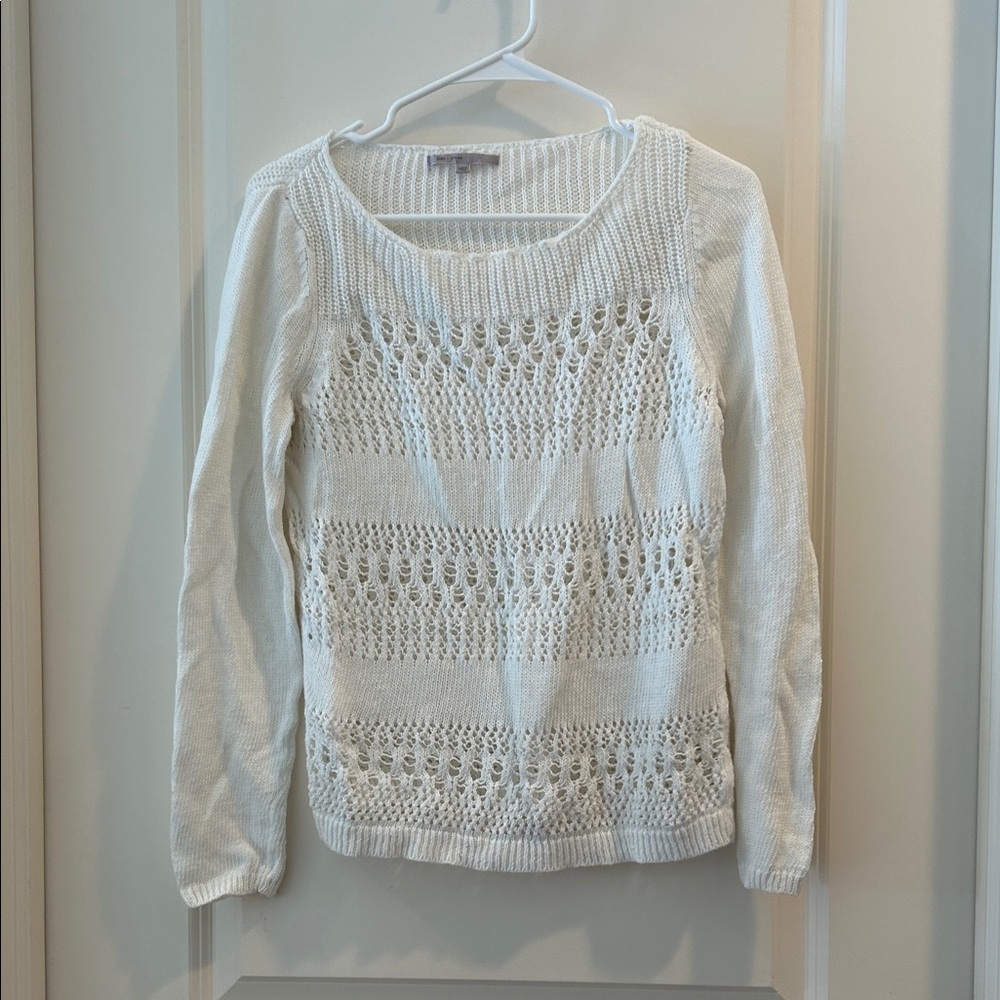 Gap Linen blend Multi Stretch Knit pullover round neck Sweater long sleeve sizeM